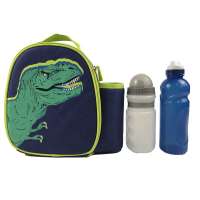 Boy's Dinosaur Insulated Food Carrier Cooler Bag School kids Insulated Lunch Bag with water bottle